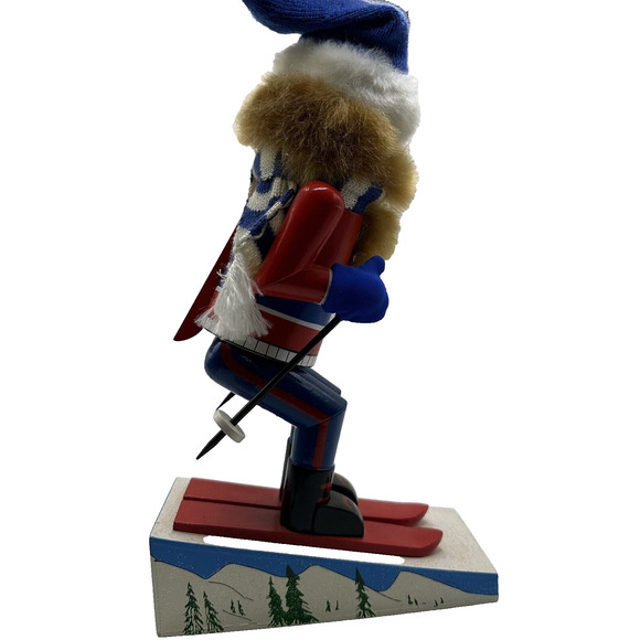 10th Anniversary NUTCRACKER Village 2002 Wooden MALE SKIER - Picture 3 of 9